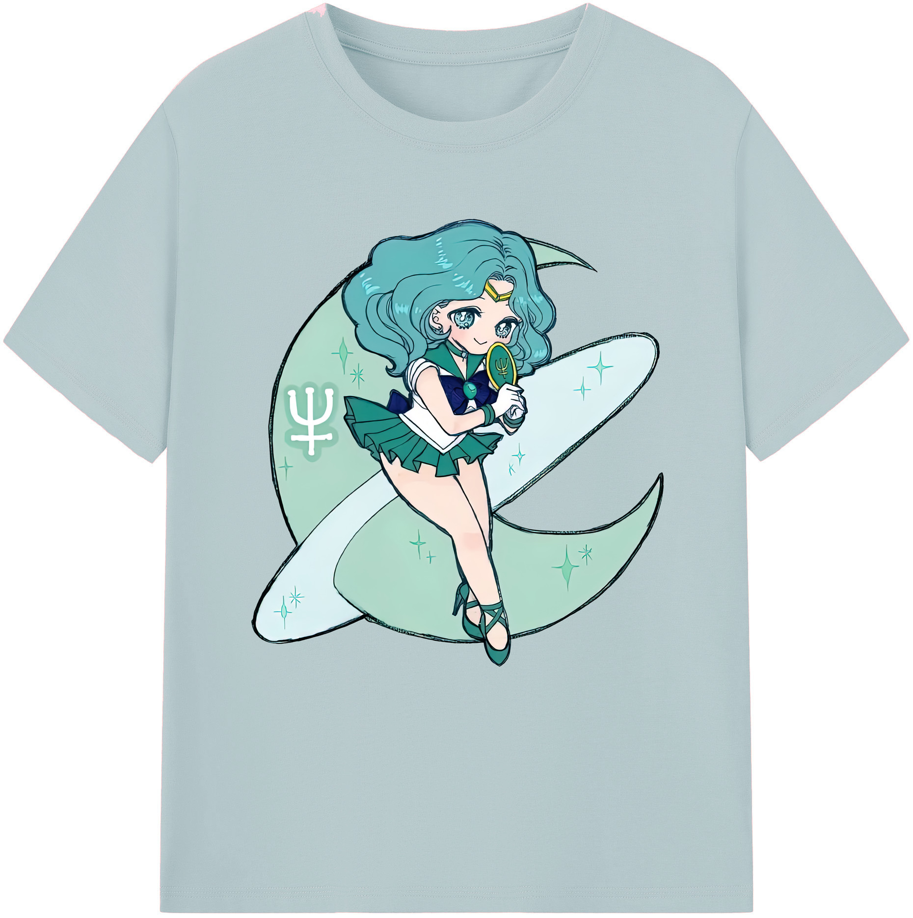（画像用） 美少女戦士セーラームーン 海王 みちる（かいおう みちる） Sailor Moon Kaiou Michiru 綿100％半袖Tシャツ（フロントプリント）